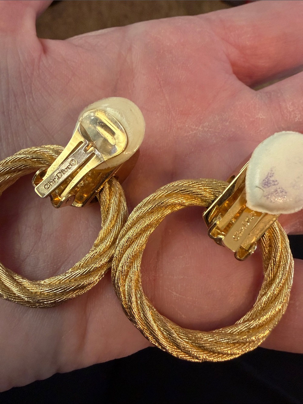 Vtg Dior Knocker Clip Earrings-read description - Picture 2 of 2
